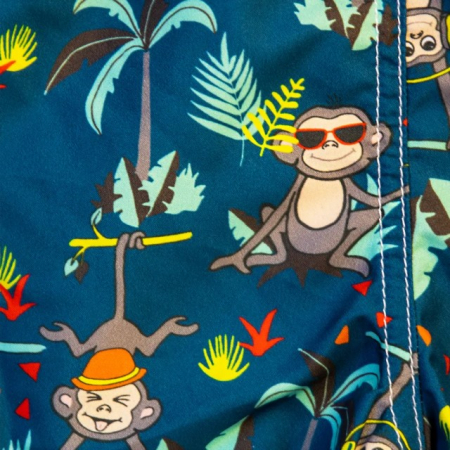 Haine si articole pentru plaja copii si bebelusi - Bermude Baieti cu Protectie UV, Protectie Solara UPF50+, Petrol Jungle, Diverse marimi