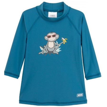 Haine si articole pentru plaja copii si bebelusi - Bluza Copii Maneca Lunga, Anti-Iritatii, Protectie Soare UPF50+, Petrol Jungle, Diverse marimi