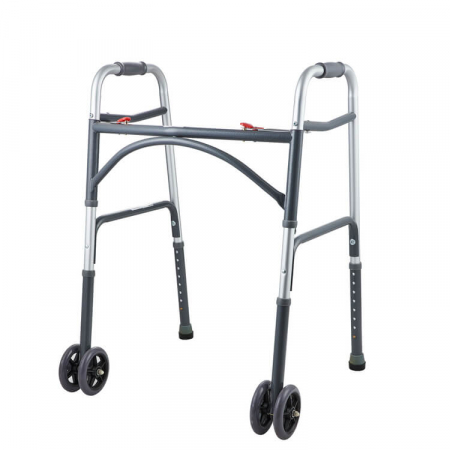 Produse resigilate pentru copii si bebelusi - PRODUS RESIGILAT - Cadru de mers XXL, pliabil, cu roti, ultra rezistent, ultra usor, ajustabil, din aluminiu