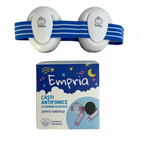 Casti antifonice pentru copii si bebelusi - Casti antifonice bebelusi cu doua benzi elastice incluse, roz si albastru, Empria