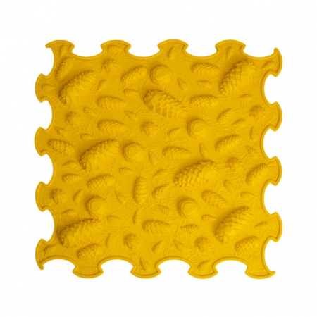 Jucarii copii si jocuri educative - Covoras ortopedic, senzorial, set puzzle, 8 piese, model Pinecones, textura rigida, Multicolor