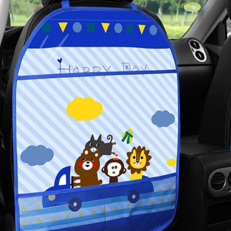 Accesorii auto copii - Husa protectie scaun auto copii, impermeabila, 3 buzunare, Empria, 65x44.5 cm, Bleu