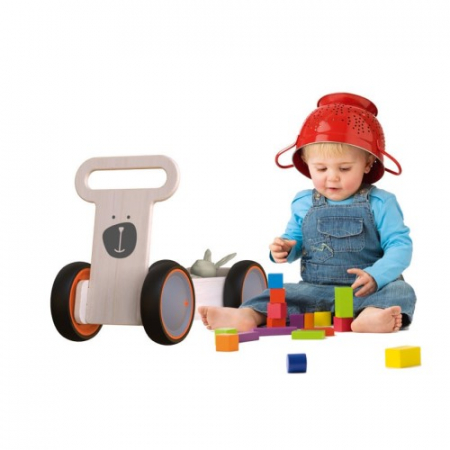 Masinuta ride-on, premergator si carucior de jucarii MamaToyz DriveMe Soft, Ursulet - Jucarie din lemn 3 in 1 [5]