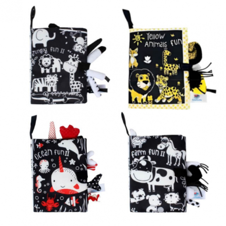 Idei de cadouri pentru bebelusi si copii - PACHET: 4 Carti Senzoriale, Contrastante, Bebelusi - Descoperind Lumea in Alb si Negru