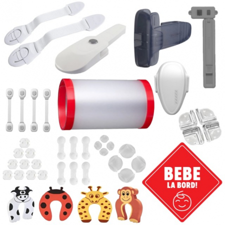 Sigurante pentru sertare si usi - PACHET: Kit Esential Siguranta Copii - 52 Protectii pentru Casa