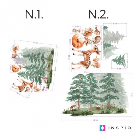 Stickere decorative - Padure plina cu animale - autocolante pentru copii, Diverse modele