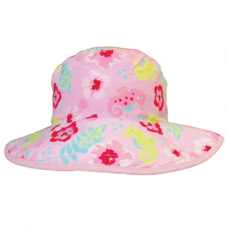 Palarii protectie UV - Palarie Bebelusi Reversibila, Protectie Solara UPF50+, Pink Floral, Diverse marimi