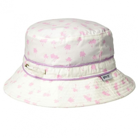 Palarii protectie UV - Palarie Copii Bucket, Protectie Soare UPF50+, White Palm Tree, Diverse marimi