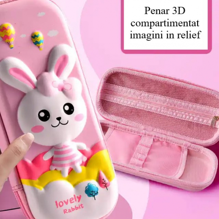 Penar 3D, compartimentat, imagini in relief, inchidere cu fermoar, pentru scoala si gradinita, Empria, Diverse modele [3]