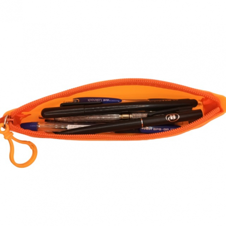 Rechizite scolare - Penar din silicon moale, inchidere cu fermoar, Empria, Portocaliu