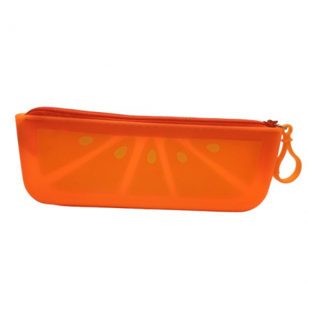 Rechizite scolare - Penar din silicon moale, inchidere cu fermoar, Empria, Portocaliu