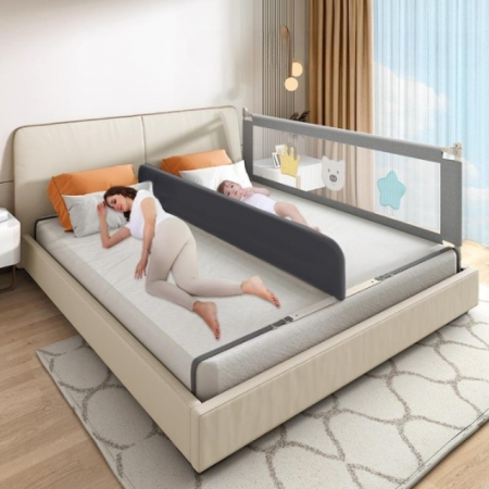 Produse resigilate pentru copii si bebelusi - PRODUS RESIGILAT - Despartitor pentru pat, 189x26 cm, Gri inchis