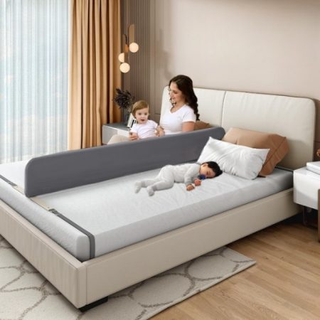 Produse resigilate pentru copii si bebelusi - PRODUS RESIGILAT - Despartitor pentru pat, 189x26 cm, Gri inchis