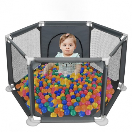 Produse resigilate pentru copii si bebelusi - PRODUS RESIGILAT - Tarc de joaca tarc copii XXL, cu fermoar, Empria, Gri