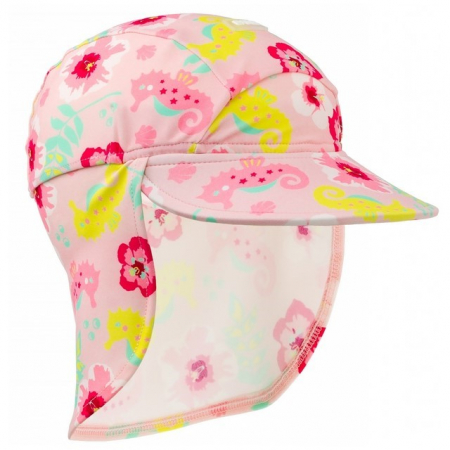 Palarii protectie UV - Sapca protectie soare cu protectie gat, Floral Pink, Diverse marimi