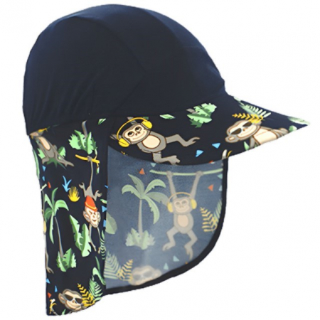 Palarii protectie UV - Sapca protectie soare cu protectie gat, Jungle Mix, Marimea L, 4-8 ani