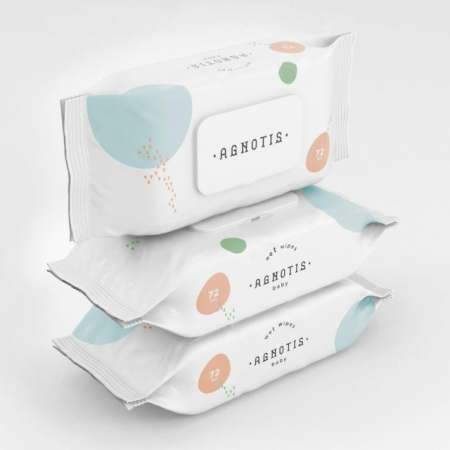 Igiena si ingrijire bebelusi - Servetele umede hipoalergenice pentru bebelusi si copii Agnotis, 3 pachete X 70 buc