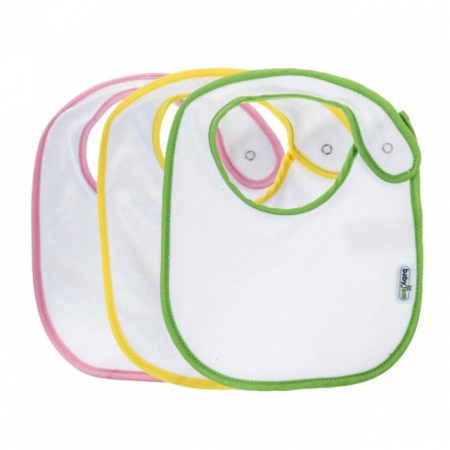 Diversificare bebelusi - Set 3 bavete cu capse din bumbac, Diverse modele