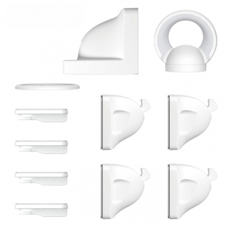 Sigurante pentru sertare si usi - Set sigurante magnetice pentru sertare, Empria, 4 bucati, Alb/Gri