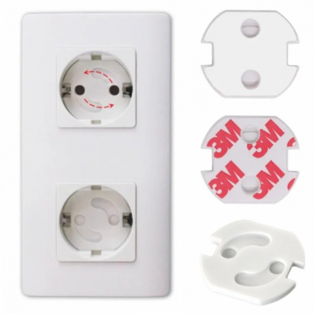 Protectii utile - Set protectie priza copii, 10 bucati cu adeziv