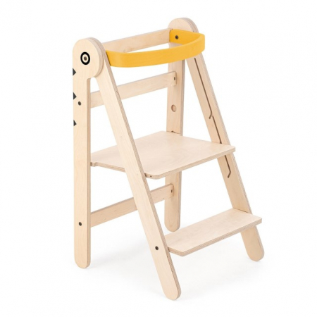 Produse resigilate pentru copii si bebelusi - PRODUS RESIGILAT - Turn de invatare pliabil MamaToyz Learning Tower din lemn, Galben