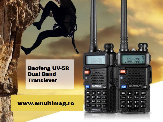 Set 2 statii radio Baofeng UV-5R Dual Band Tranciever + Bonus Casti cu microfon incluse [1]