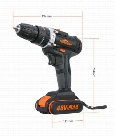 Topshak - Masina gaurit cu percutie 1 acumulator LiIon 2A [8]