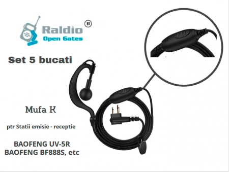 ACCESORII - Raldio - Set 5 buc Casti ptr Statii radio mufa K - caliatate OK