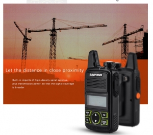 Statie radio Mini Walkie Talkie BF-T1, 20 canale UHF, radio FM  63 MHz - 108 MHZ [2]