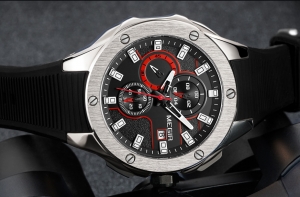 Megir - Ceas Megir 8135 - Sport | Cronograf | Negru - Rosu | Curea Silicon |