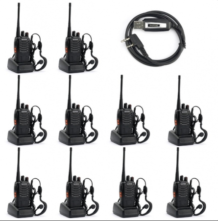 Set 10 buc Statii Radio Walkie Talkie Baofeng BF-888S UHF 400-470MHz 16CH  PROGRAMABILE + Bonus Cablu si CD programare [0]
