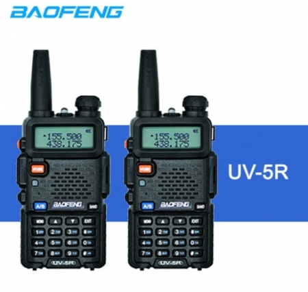 Set 2 statii radio Baofeng UV-5R Dual Band Tranciever + Bonus Casti cu microfon incluse [1]