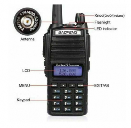 Statie   Baofeng UV-82 8W Dual Band Transceiver 8W  128 canale , Radio FM [1]