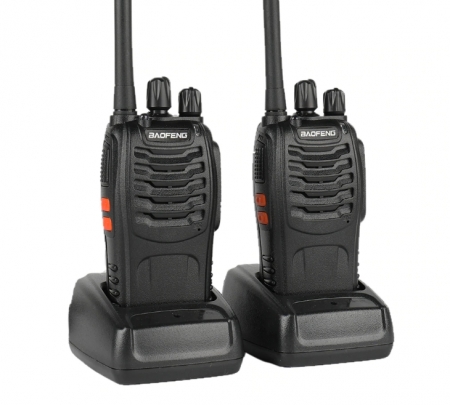 Set 2 statii radio BF-88E , 16 canale PMR 446 ,  antena fixa,  0.5 W [0]