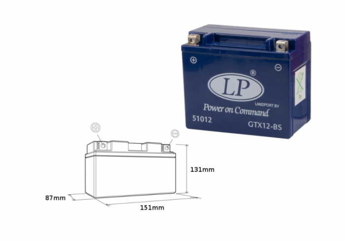 Baterie cu Gel Landport GTX12-4 12V 10AH 151X87X131 fara intretinere [1]