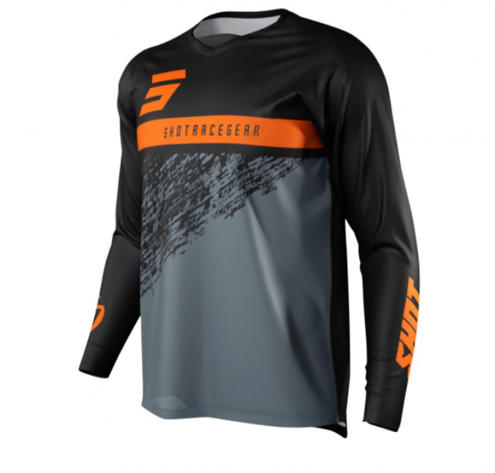 Tricou enduro/motocross Shot Devo Roll Negru/Gri/Portocaliu Model 2022 [1]