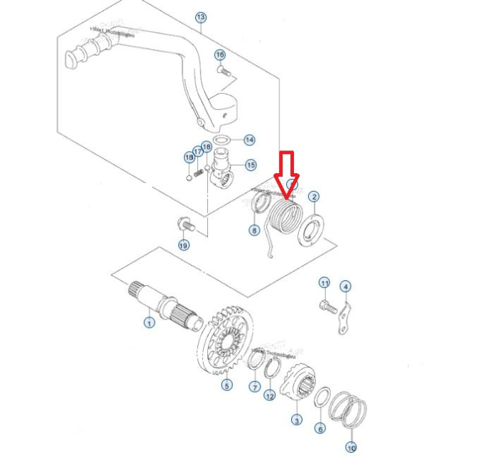 Arc pedala pornire Suzuki RM-Z 450 '05-'23 OEM 09448-38007 [3]