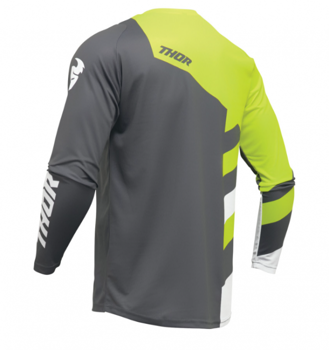 Bluza enduro/motocross Thor Sector Checker Gri/Verde Acid [2]