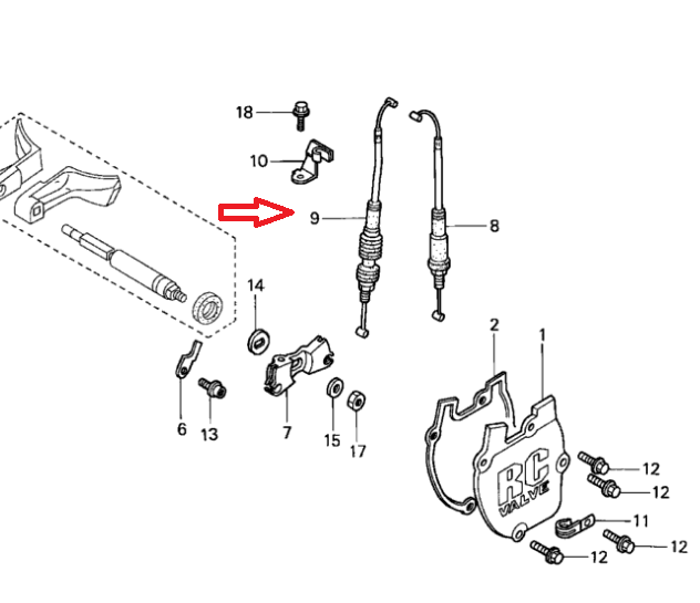 Cablu power valve stanga Honda CR250 '02-'04 14340KZ3L20HO [2]