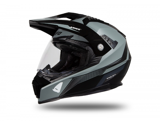 Casca cu viziera  Enduro/ATV UFO Aries Black/Gray Matt [2]
