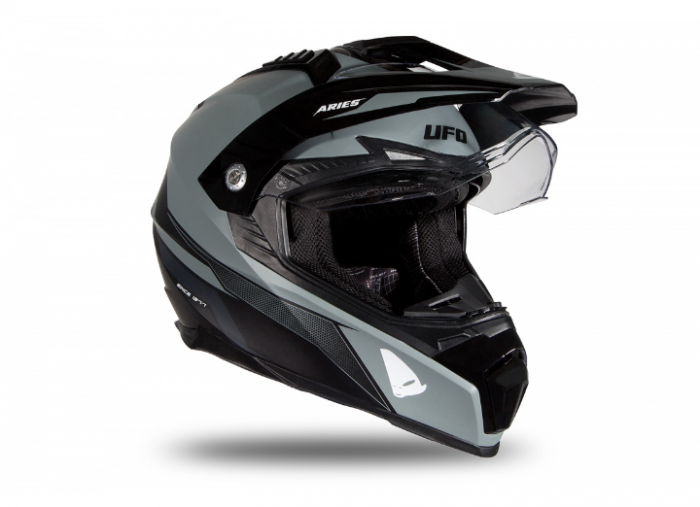 Casca cu viziera  Enduro/ATV UFO Aries Black/Gray Matt [3]
