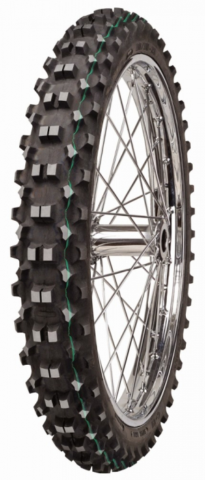 Anvelopa fata MItas 90/90-21 C-19 SuperLight cu o linie verde [1]