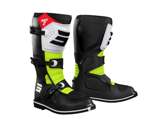 Cizme Enduro/MX Shot Race 2 Black/White/Green Fluo [1]