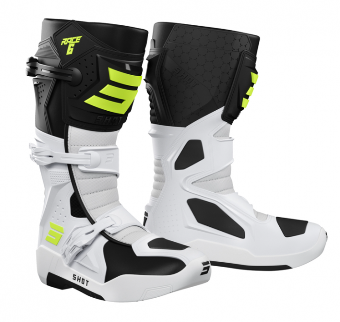 Cizme Enduro/MX Shot Race 6 Black/White/Yellow Fluo [1]