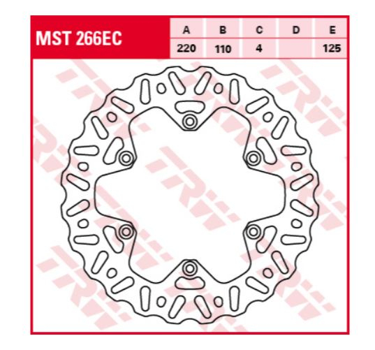 Disc frana spate KTM EXC/SX/SX-F Husqvarna TE/TC/FE '93-'15 TRW MST266EC [2]