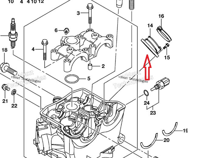 Flansa admisie Suzuki RMZ 450 '08-'17 OE 13101-28H01 [3]