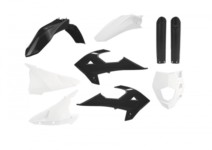 Kit plastice GasGas EC 250/300 '18-'20,Rieju MR 250/300 '21-'22 White/Black Polisport 91037 [1]
