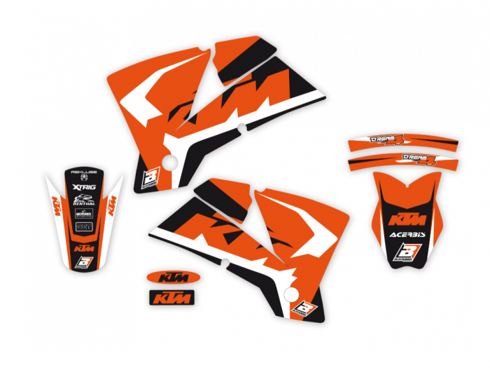 Kit stikere KTM EXC '03-'04, SX '01-'04 Dream 4 Negru/Portocaliu E2517N [1]
