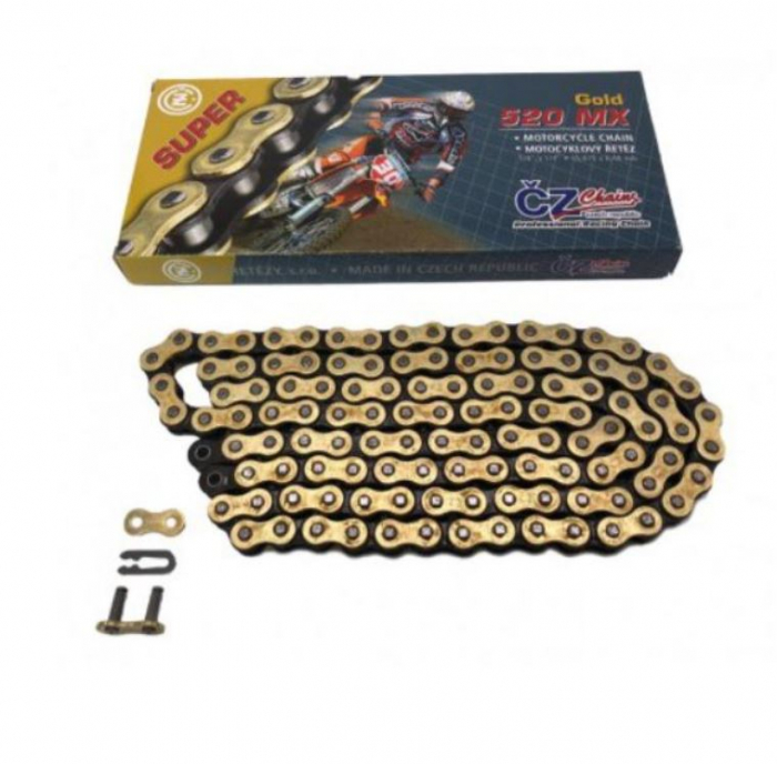 Lant transmisie CZ 420 MX Gold Professional (140 zale) fara O-Ring CZ420MXGOLD140 [1]