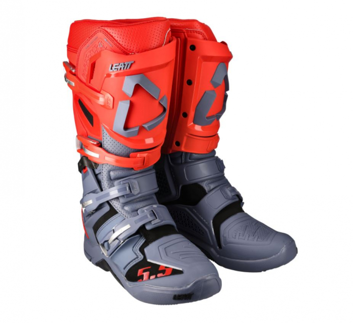 Cizme Leatt Cross 5.5 FlexLock Graphene 2022 Gray Red [1]